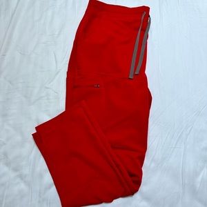 FIGS — POP RED Large Petite Yola Scrub Pants // LIMITED EDITION COLOR